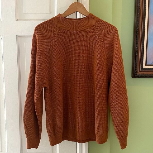 Gap Waffle-Stitch Mockneck Sweater in Ochre Core - Picture 2 of 6